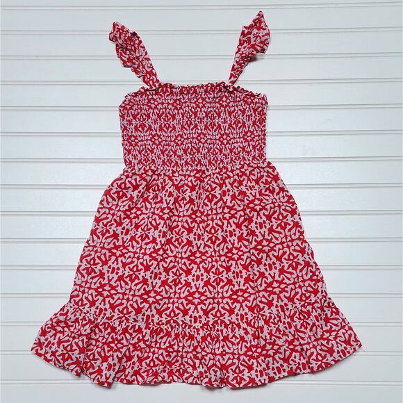 Vineyard Vines Girl's Vineyard Tile Smocked Ruffle Dress